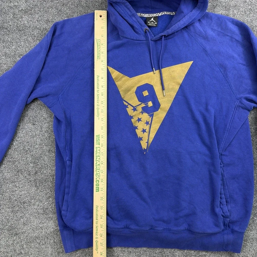 Nike Mens Air Jordan VII 7 Retro Pull Over Hoodie Sweatshirt Olympic Blue XL‎